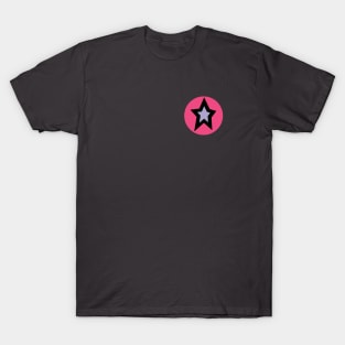 Small Lavender Star Pink Circle Graphic T-Shirt